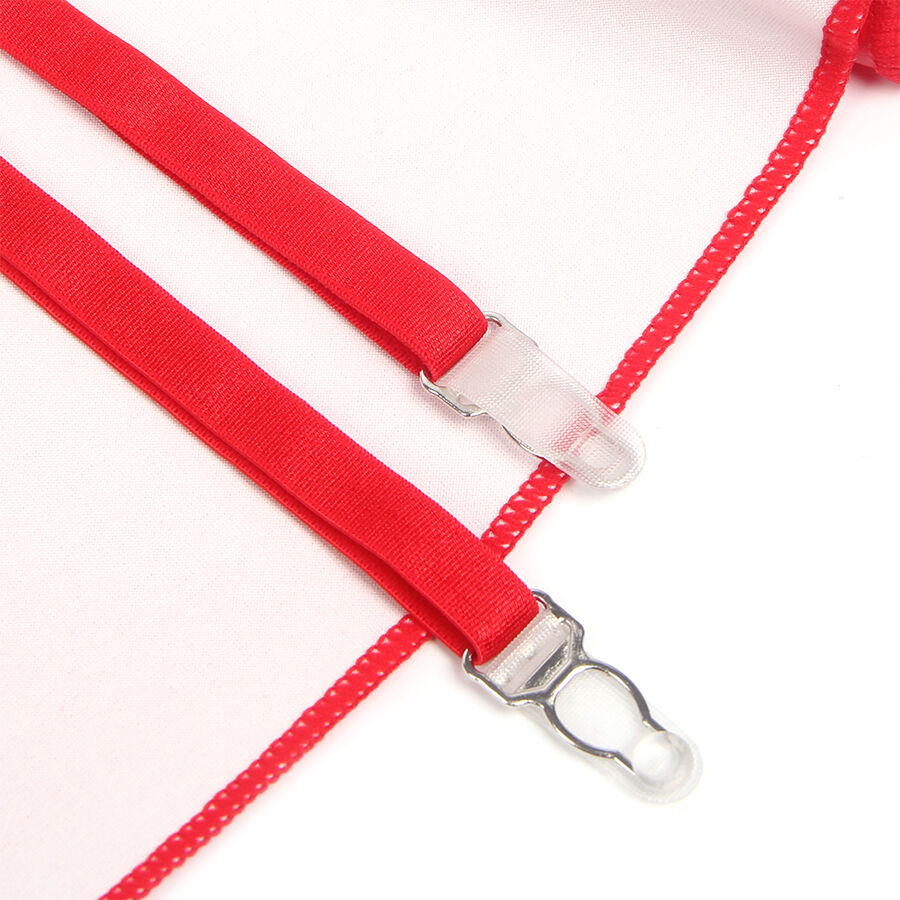 SUBBLIME - 957728 ROBE EN CUIR AVEC FERMETURE ÉCLAIR ET DENTELLE ROUGE S/M