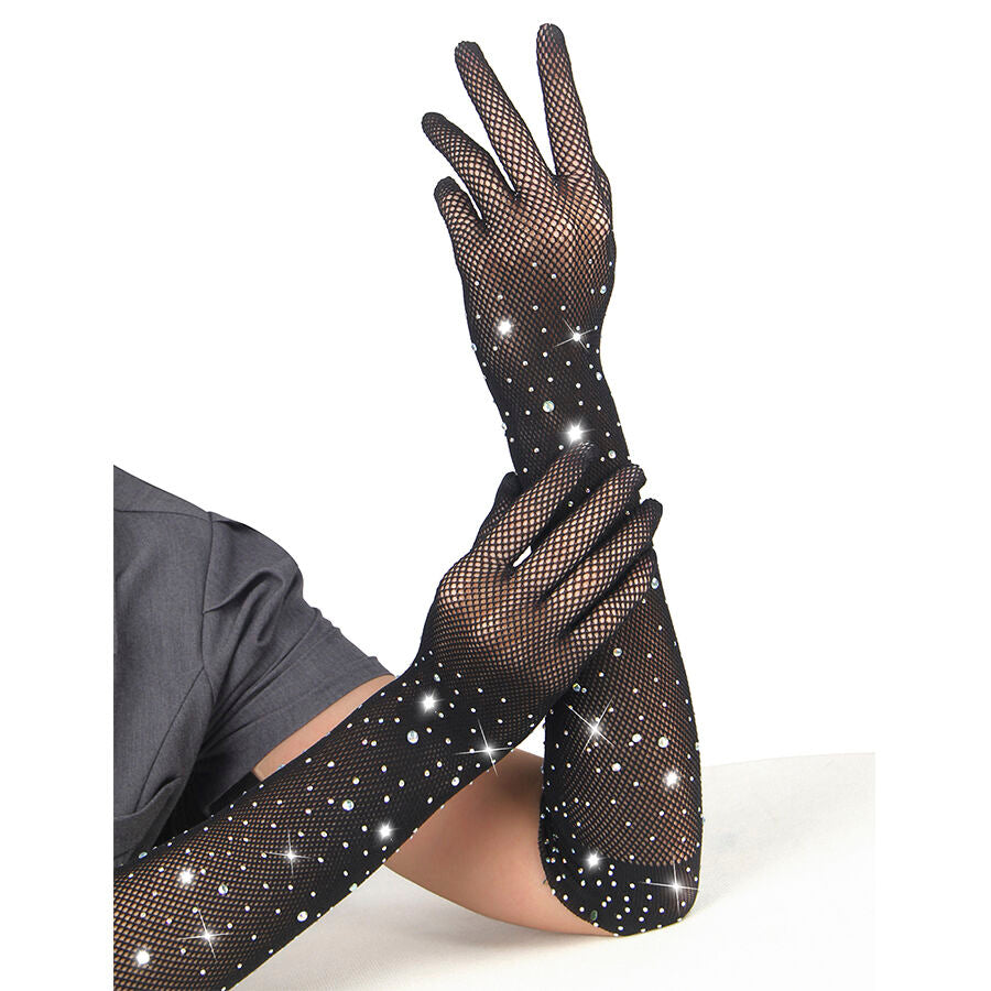 SUBBLIME - 957469SHINE BLACK TRANSPARENT GLOVES S/M