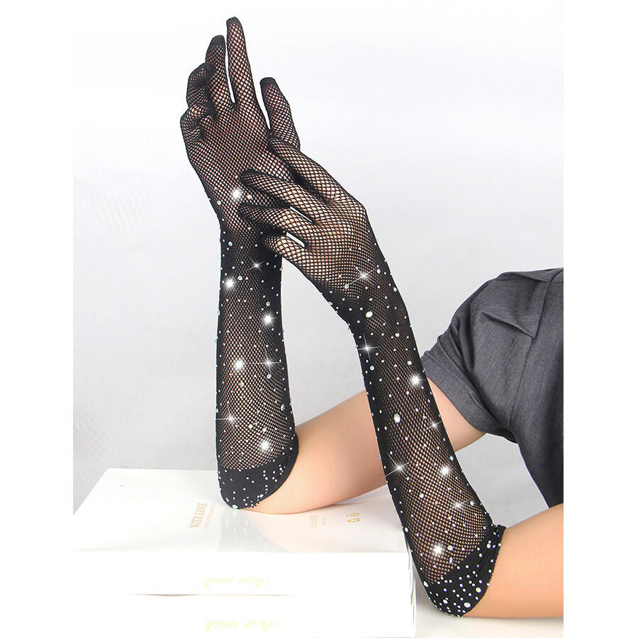 SUBBLIME - 957469SHINE BLACK TRANSPARENT GLOVES S/M