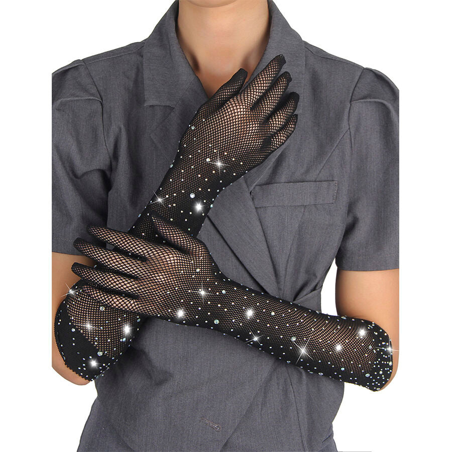 SUBBLIME - 957469SHINE BLACK TRANSPARENT GLOVES S/M