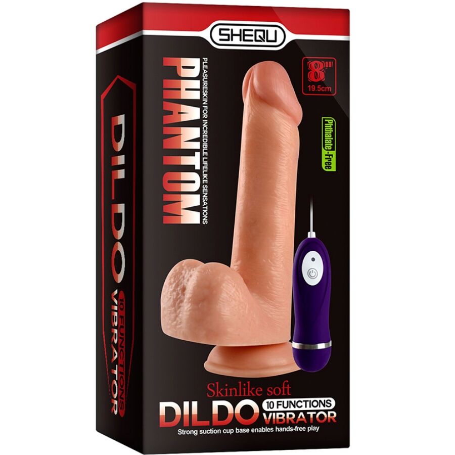 SHEQU - ADAM DILDO VIBRATOR WITH REMOTE CONTROL 21 CM