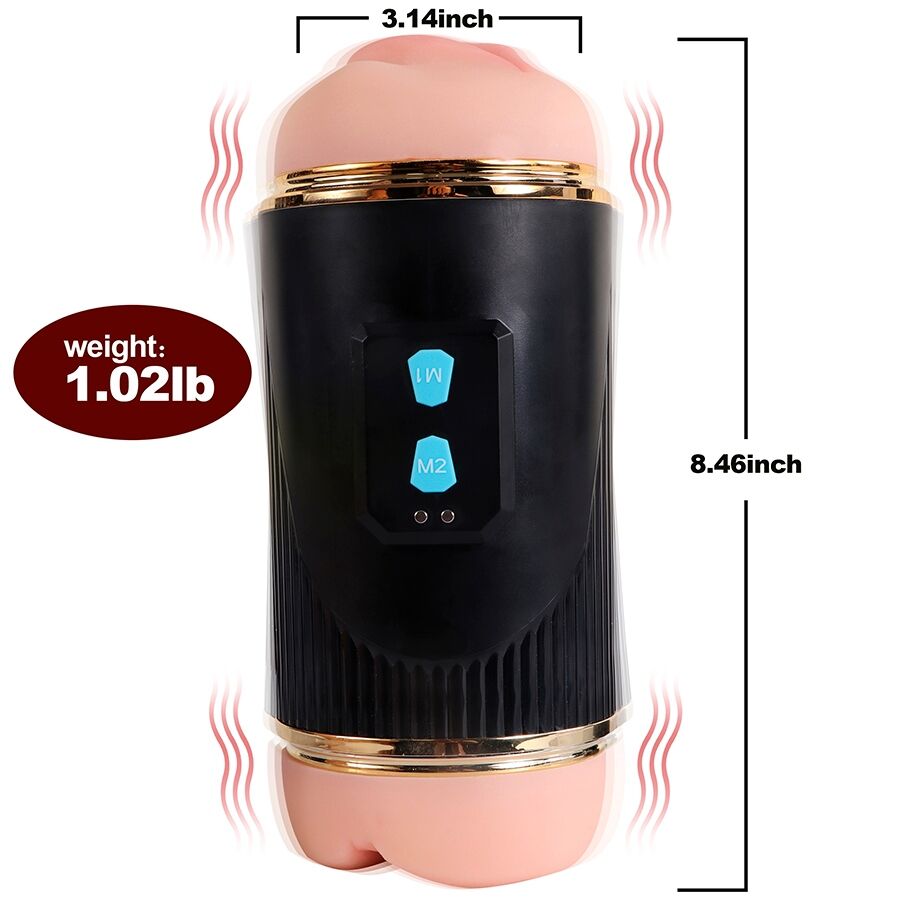 SHEQU - KAY DOUBLE MASTURBATOR WITH DOUBLE MOUTH AND VAGINA VIBRATION