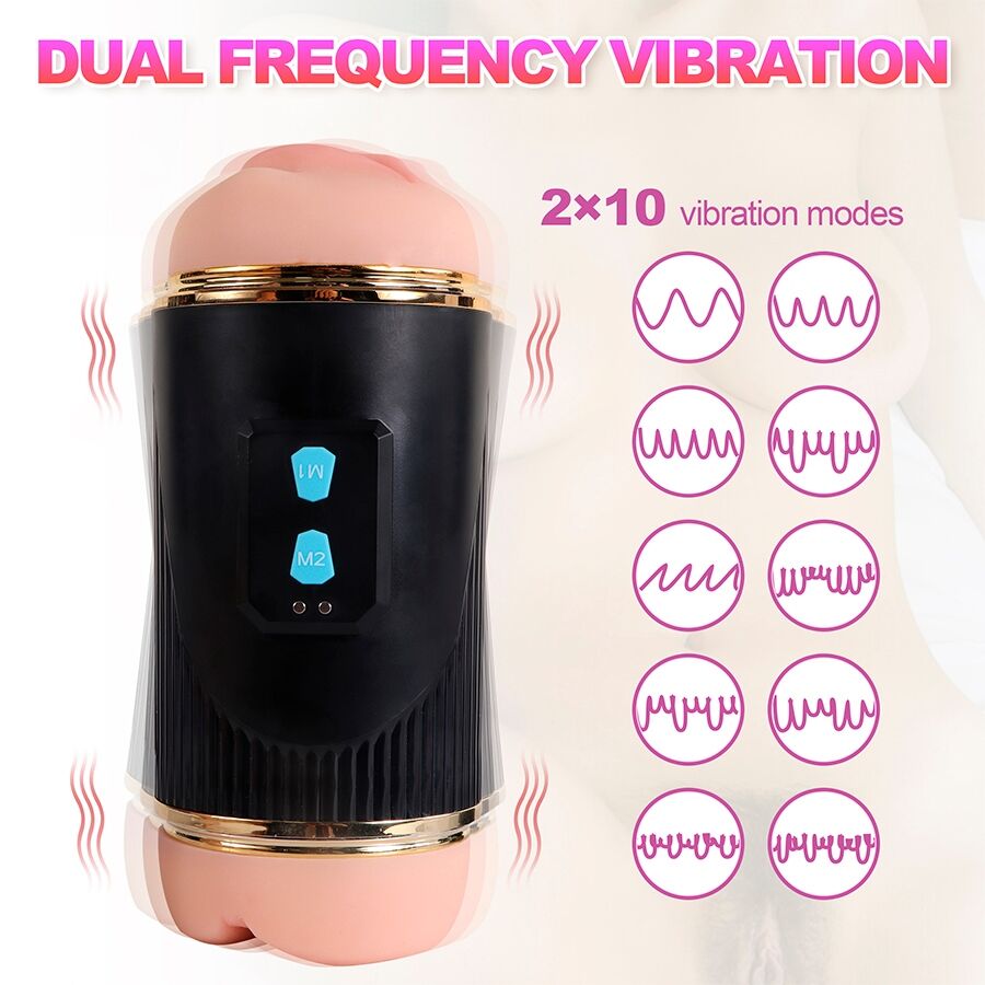 SHEQU - KAY DOUBLE MASTURBATOR WITH DOUBLE MOUTH AND VAGINA VIBRATION