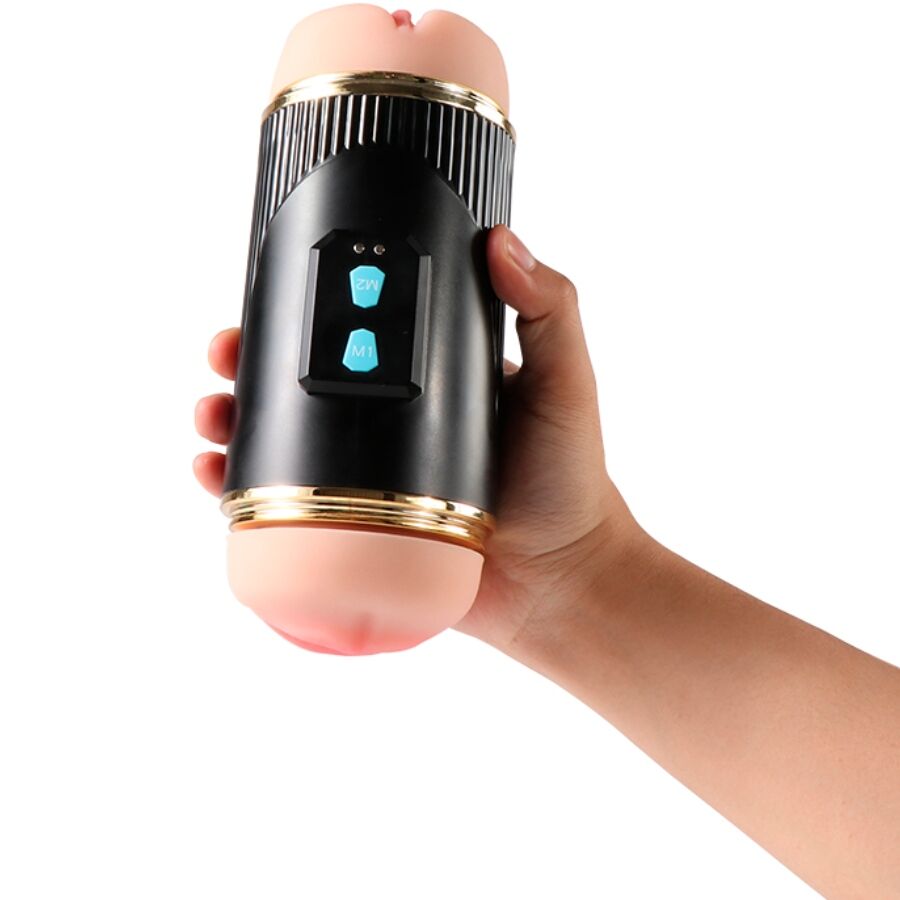 SHEQU - KAY DOUBLE MASTURBATEUR AVEC DOUBLE VIBRATION BOUCHE ET VAGINALE