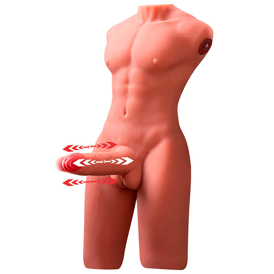 XISE - JASON MEZZO CORPO TORSO MASCHILE REALISTICO CON SPINTA E VIBRAZIONE 55 CM