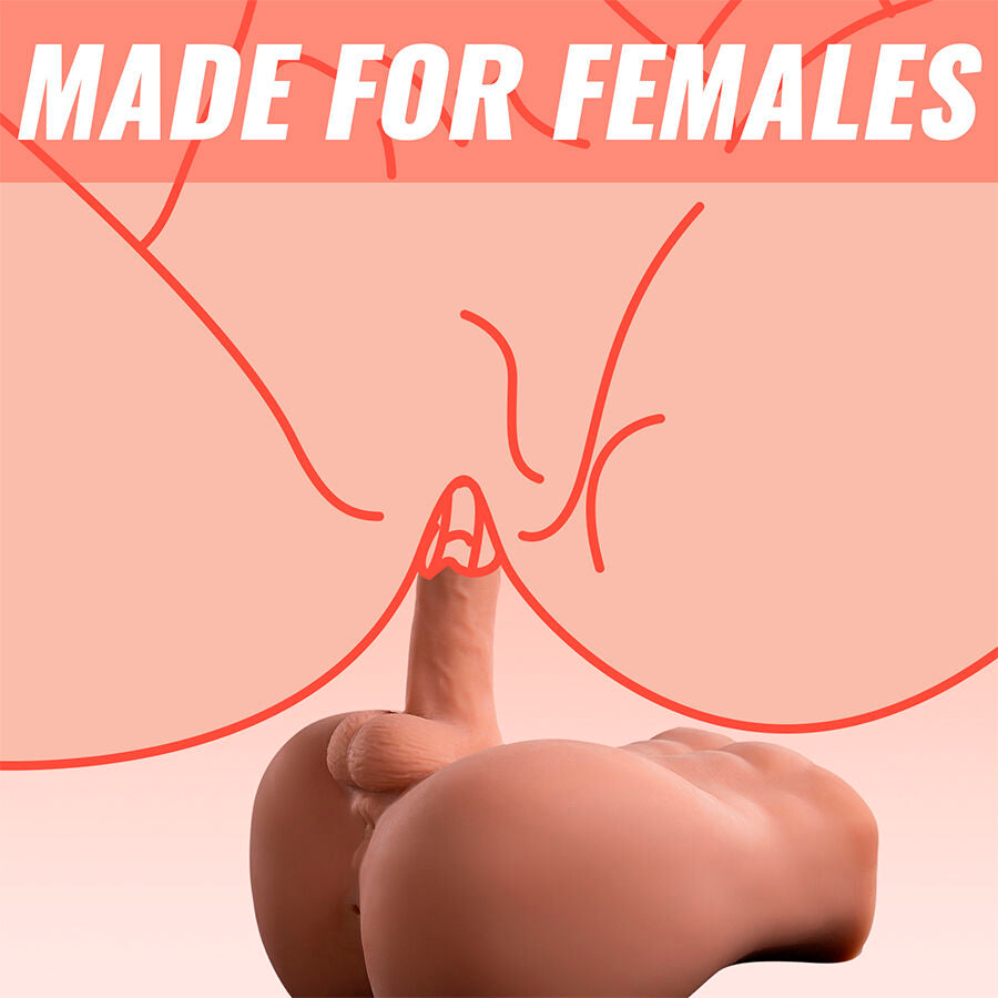 XISE - BERTLETT GODEMICHET RÉALISTE POUR MASTURBATEUR ANUS ET FESSIER, POSITION FRONTALE AVEC FROTTEMENT, 18 CM