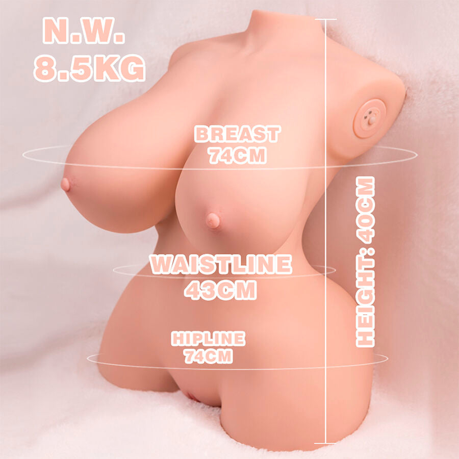 XISE - SMALL AND SHARP REALISTIC TORSO WITH FEMALE VIBRATION 40 CM