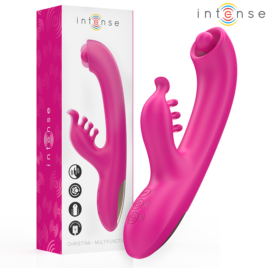 INTENSE - CHRISTINA VIBRATEUR LAPIN MULTIFONCTIONNEL 22,5 CM ROSE
