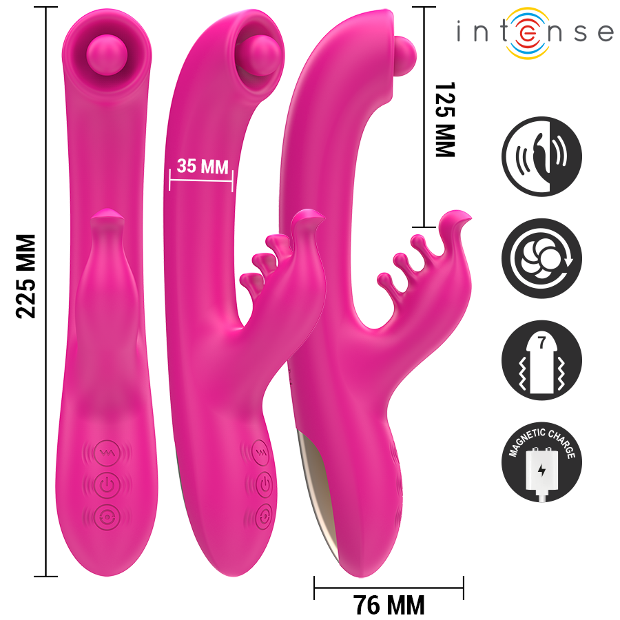 INTENSE - CHRISTINA VIBRATEUR LAPIN MULTIFONCTIONNEL 22,5 CM ROSE