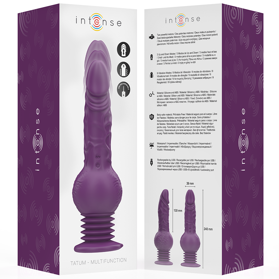 INTENSE - TATUM VIBRATEUR MULTIFONCTIONNEL AVEC VIBRATION HAUT ET BAS 24 CM VIOLET