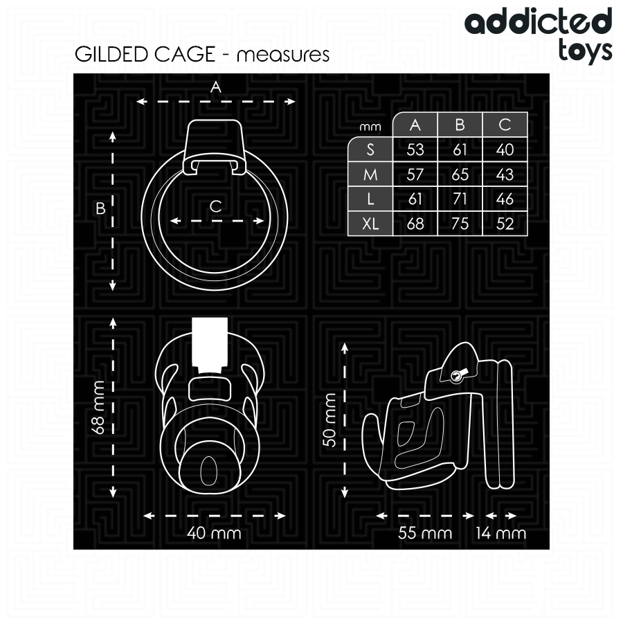 ADDICTED TOYS LOCKED - GILDEN CAGE PENIS CAGE 8.5 CM