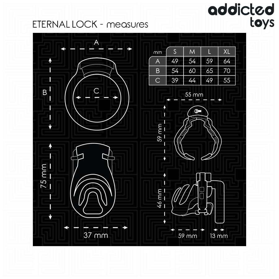 ADDICTED TOYS LOCKED - 9 CM ETERNALLY LOCKED PENIS CAGE