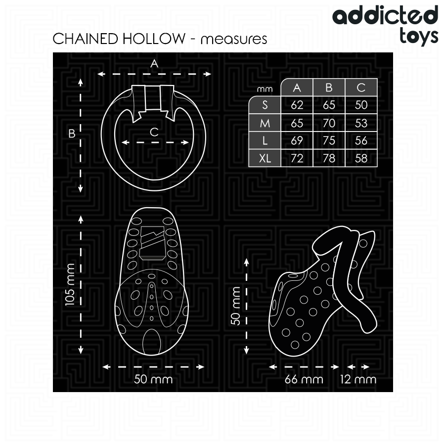 ADDICTED TOYS LOCKED - HOLLOW PENIS CAGE WITH CHAIN ​​10.5 CM