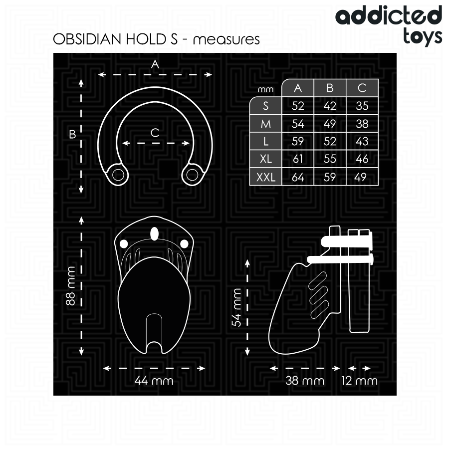 ADDICTED TOYS LOCKED - OBSIDIAN HOLD PENIS CAGE TAILLE S
