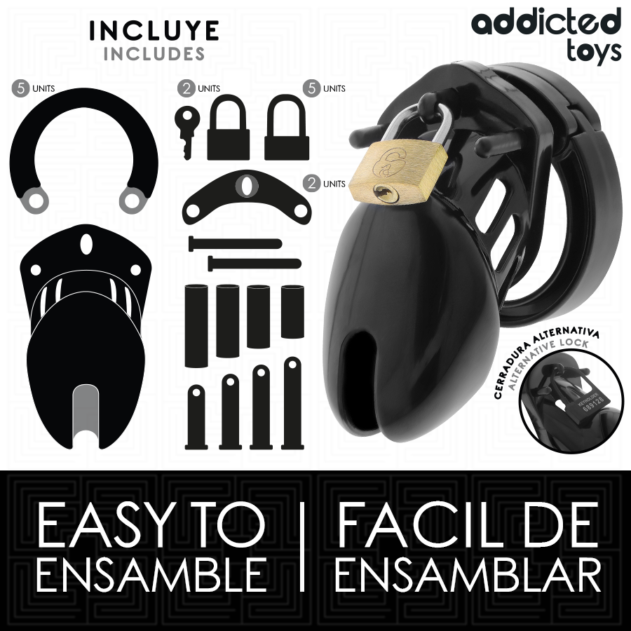ADDICTED TOYS LOCKED - OBSIDIAN HOLD PENIS CAGE TAILLE S
