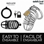 ADDICTED TOYS LOCKED - GABBIA PER PENE IN METALLO CON CELLULE DI FERRO TAGLIA M