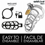 ADDICTED TOYS LOCKED - GABBIA PER PENE CON SERRATURA IN ARGENTO TAGLIA M