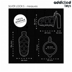 ADDICTED TOYS LOCKED - GABBIA PER PENE IN METALLO CON BLOCCAGGIO ARGENTO TAGLIA S