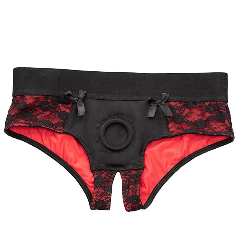 CALEXOTICS - SCANDAL CROTCHLESS PANTIES WITH DILDO SIZE S/M
