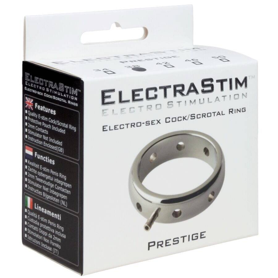 ELECTRASTIM - PRESTIGE ANNEAU PÉNIS ÉLECTROMAGNÉTIQUE EN MÉTAL 38 MM