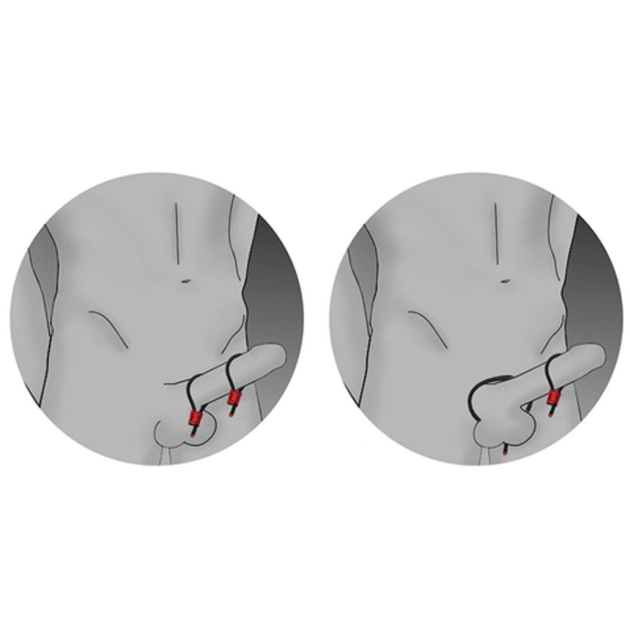 ELECTRASTIM - ANNEAUX PÉNIS ROUGES RÉGLABLES PRESTIGE ELECTRA LOOPS