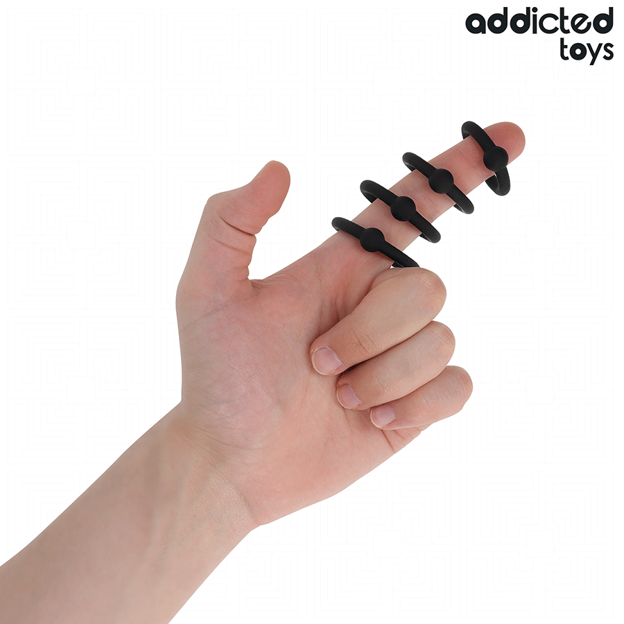 ADDICTED TOYS - ENSEMBLE D'ANNEAUX DE PRESSION EN SILICONE