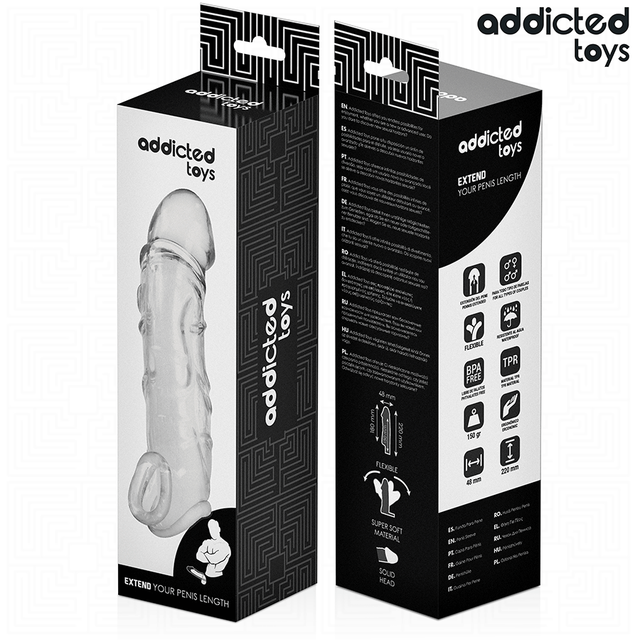 ADDICTED TOYS - TRANSPARENT PENIS EXTENSION 27 CM
