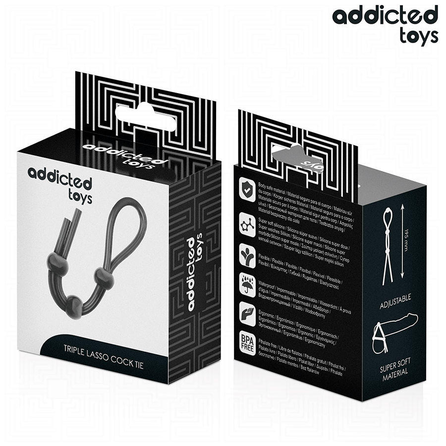 JOUETS ADDICTED - CORDE À PÉNIS EN SILICONE À TRIPLE ANNEAUX