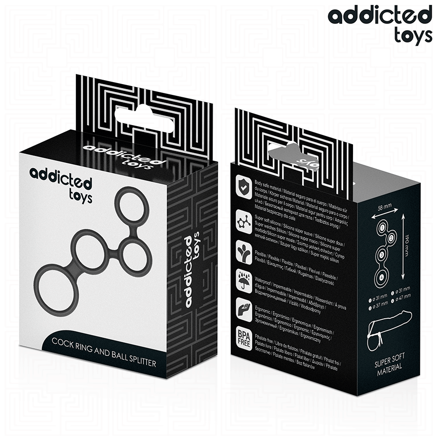 ADDICTED TOYS - COCK RING WITH TESTICLE DIVIDERS