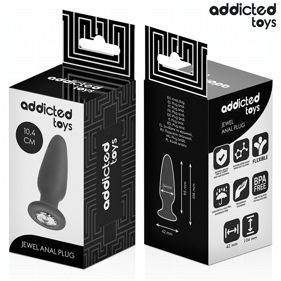 ADDICTED TOYS - BUTT PLUG WITH JEWEL SIZE M 10.4 CM