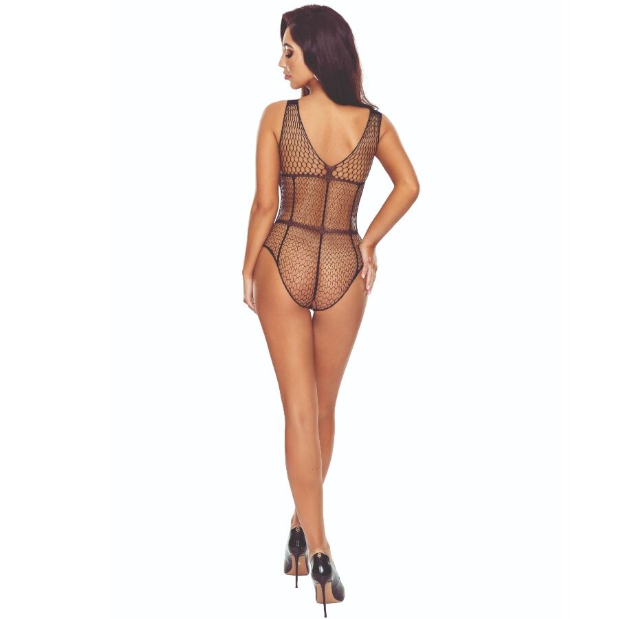 PASSION - BS114 BODYSTOCKING WITH BLACK GRILLE