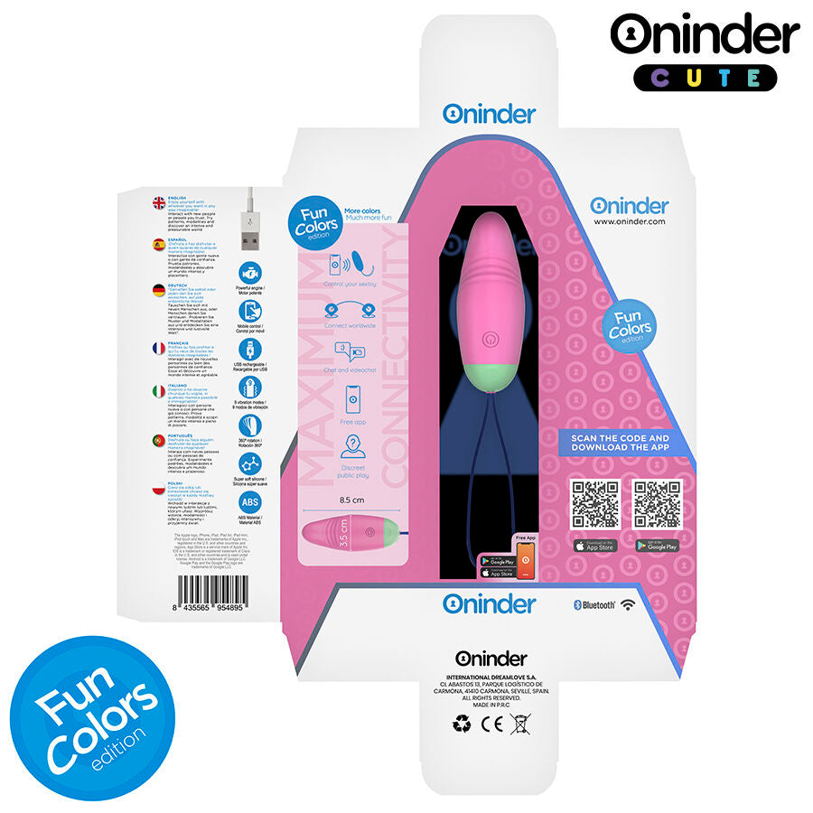 ONINDER CUTE - ŒUF EN SILICONE VIBRO-ROTANT À 360° POUR L'AMOUR ET LE PLAISIR - APPLICATION GRATUITE DANS LE MONDE ENTIER