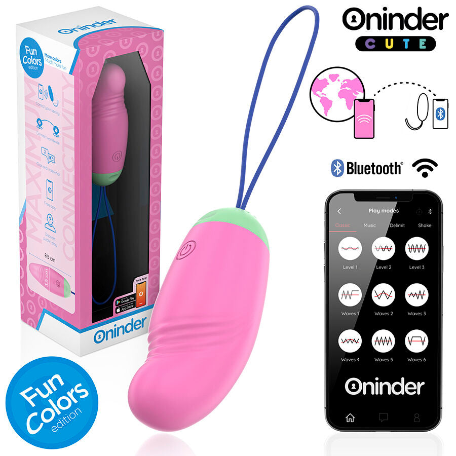 ONINDER CUTE - ŒUF EN SILICONE VIBRO-ROTANT À 360° POUR L'AMOUR ET LE PLAISIR - APPLICATION GRATUITE DANS LE MONDE ENTIER