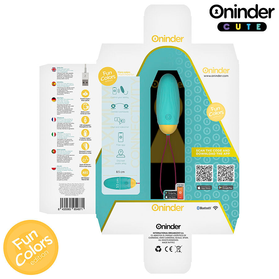 ONINDER CUTE - ŒUF VIBRANT ROTATIF EN SILICONE AVEC PIERRE PRÉCIEUSE POUR L'AMOUR ET LE PLAISIR - APPLICATION GRATUITE DANS LE MONDE ENTIER