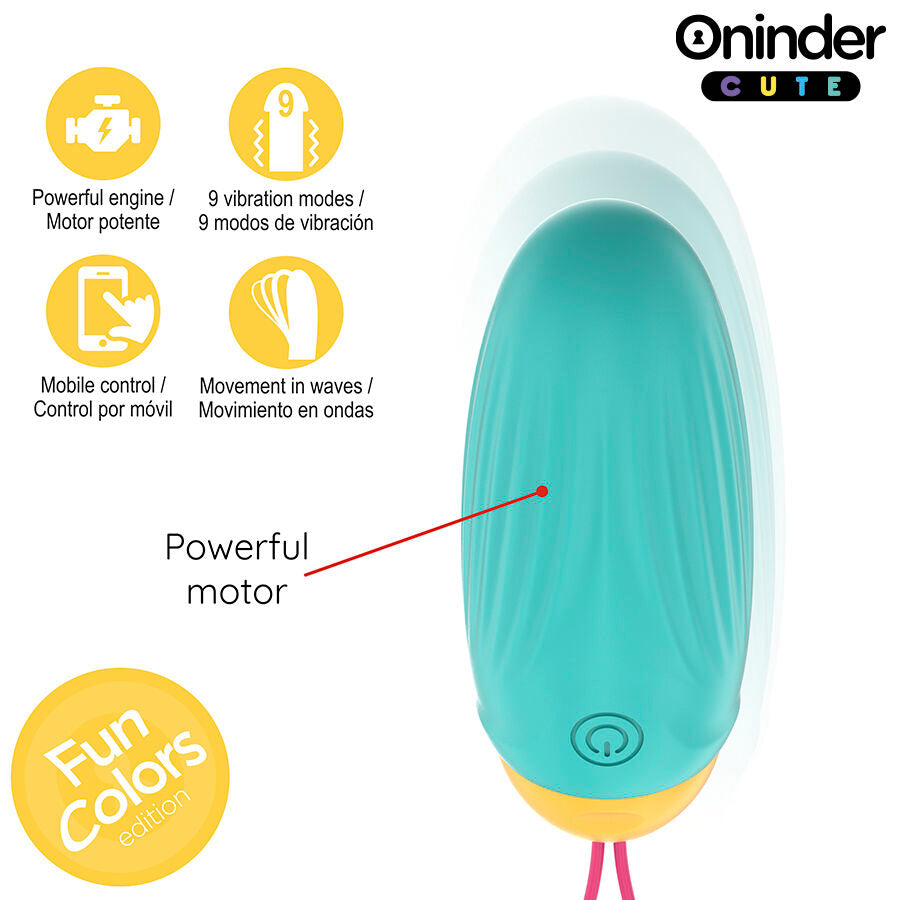 ONINDER CUTE - ŒUF VIBRANT ROTATIF EN SILICONE AVEC PIERRE PRÉCIEUSE POUR L'AMOUR ET LE PLAISIR - APPLICATION GRATUITE DANS LE MONDE ENTIER