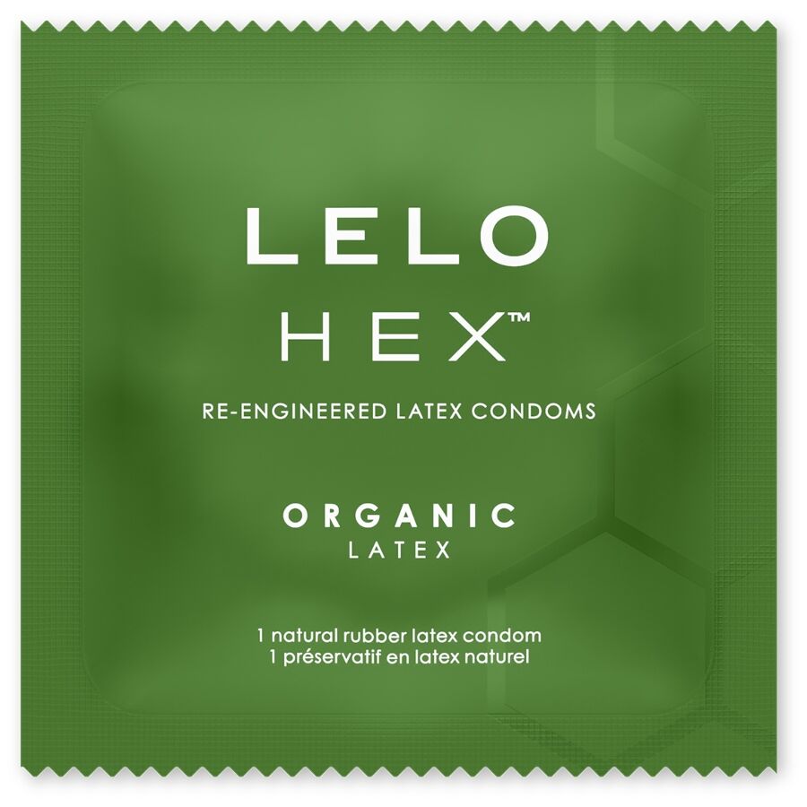 LELO - PRÉSERVATIFS HEXAGONAUX BIOLOGIQUES, PAQUET DE 36