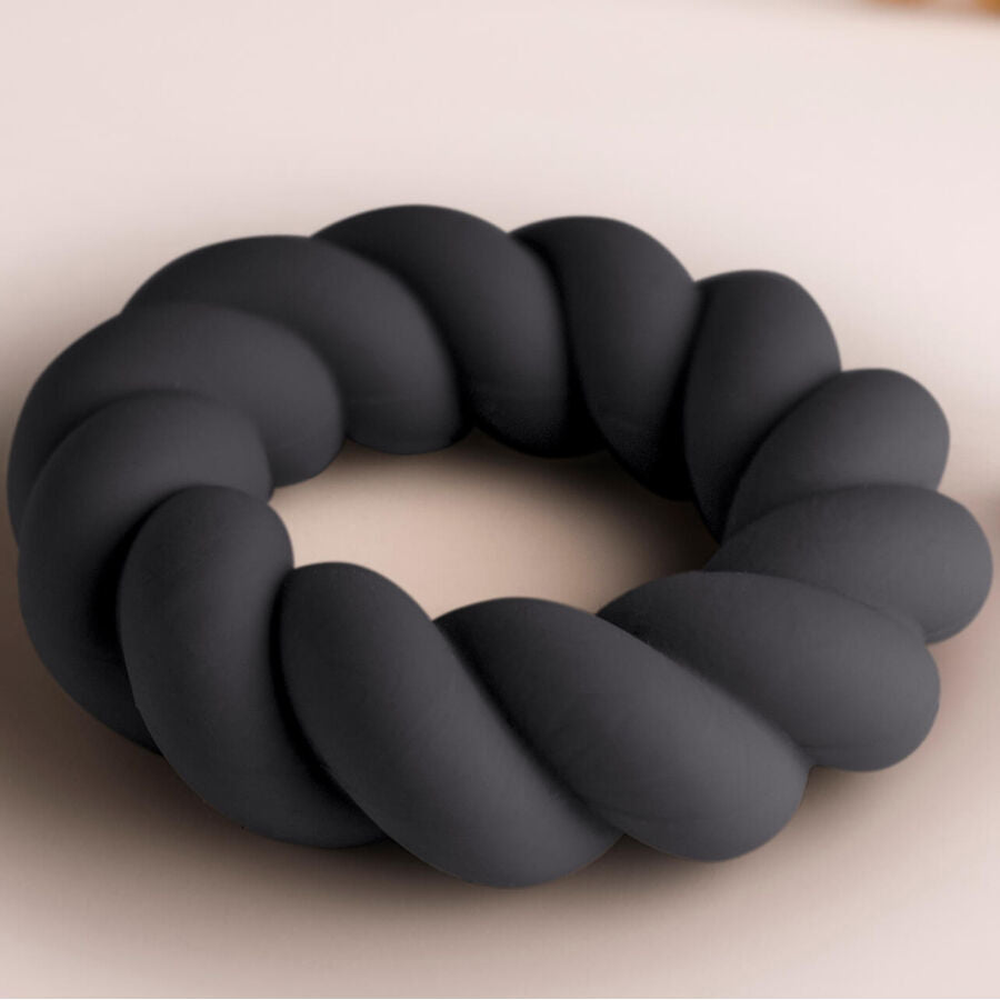 ROCKS-OFF - BLACK SILICONE TWIST MASTURBATOR RING