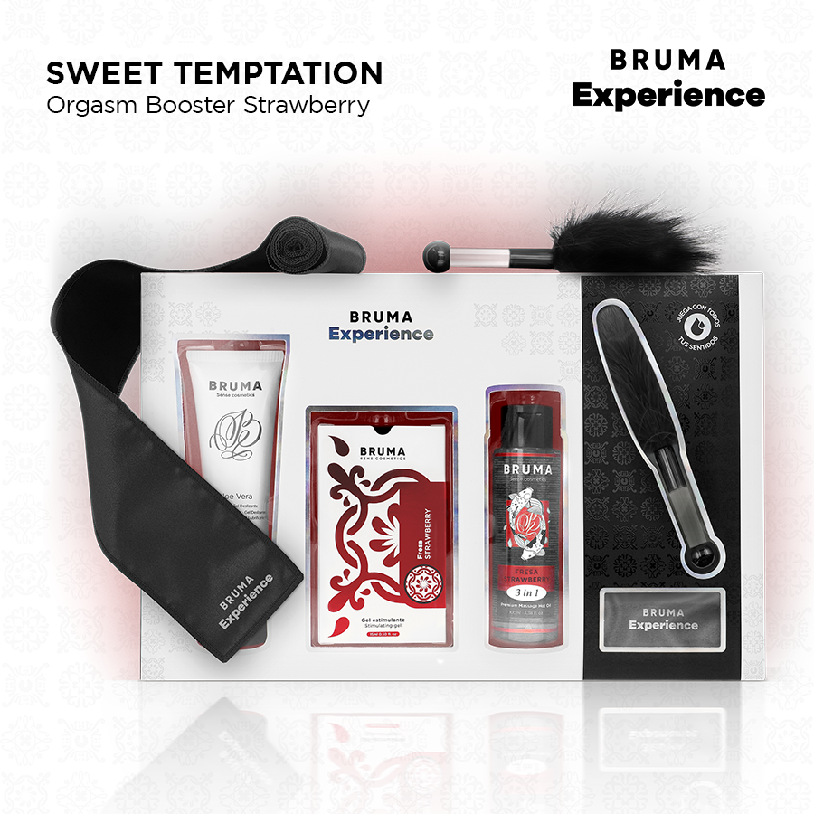 BRUMA XPERIENCE - KIT TENTAZIONE DOLCE ALLA FRAGOLA CON POTENZIATORE DI ORGASMO