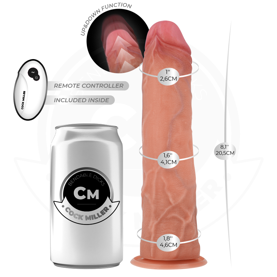 COCK MILLER - GODEMICHET HYPER-RÉALISTE AVEC VENTOUSE ET TÉLÉCOMMANDE THRUSH 20,5 CM