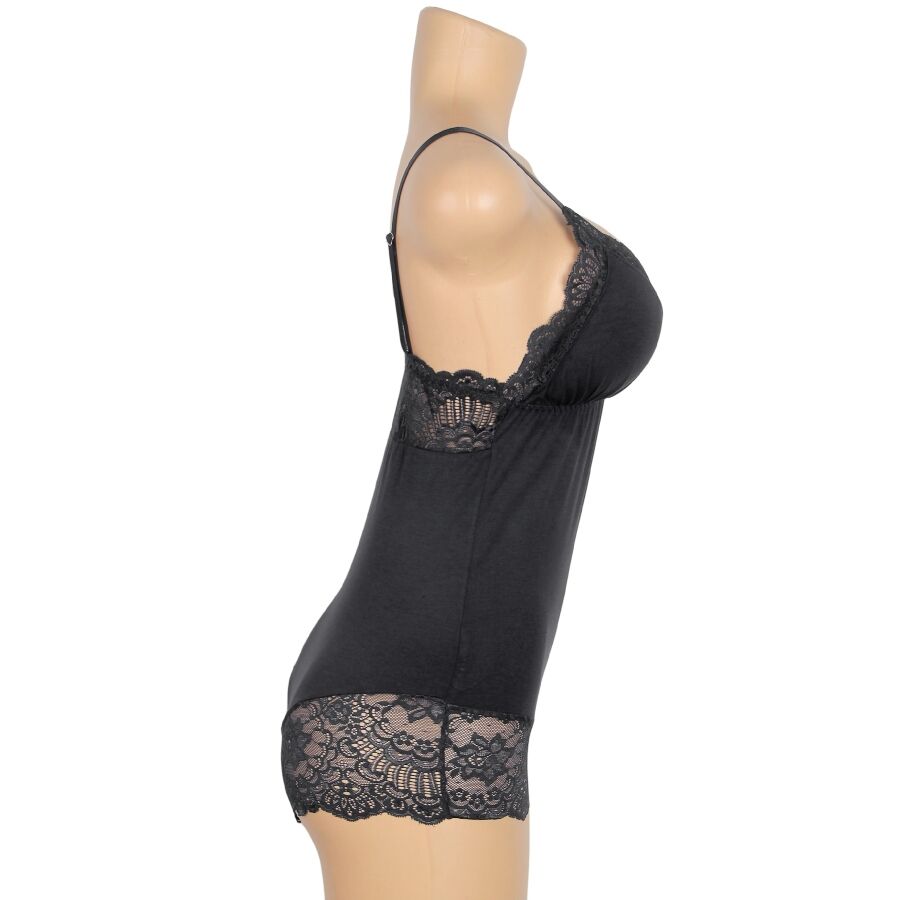 SUBBLIME - ORSACCHIOTTO CON DETTAGLI IN PIZZO FLOREALE NERO S/M