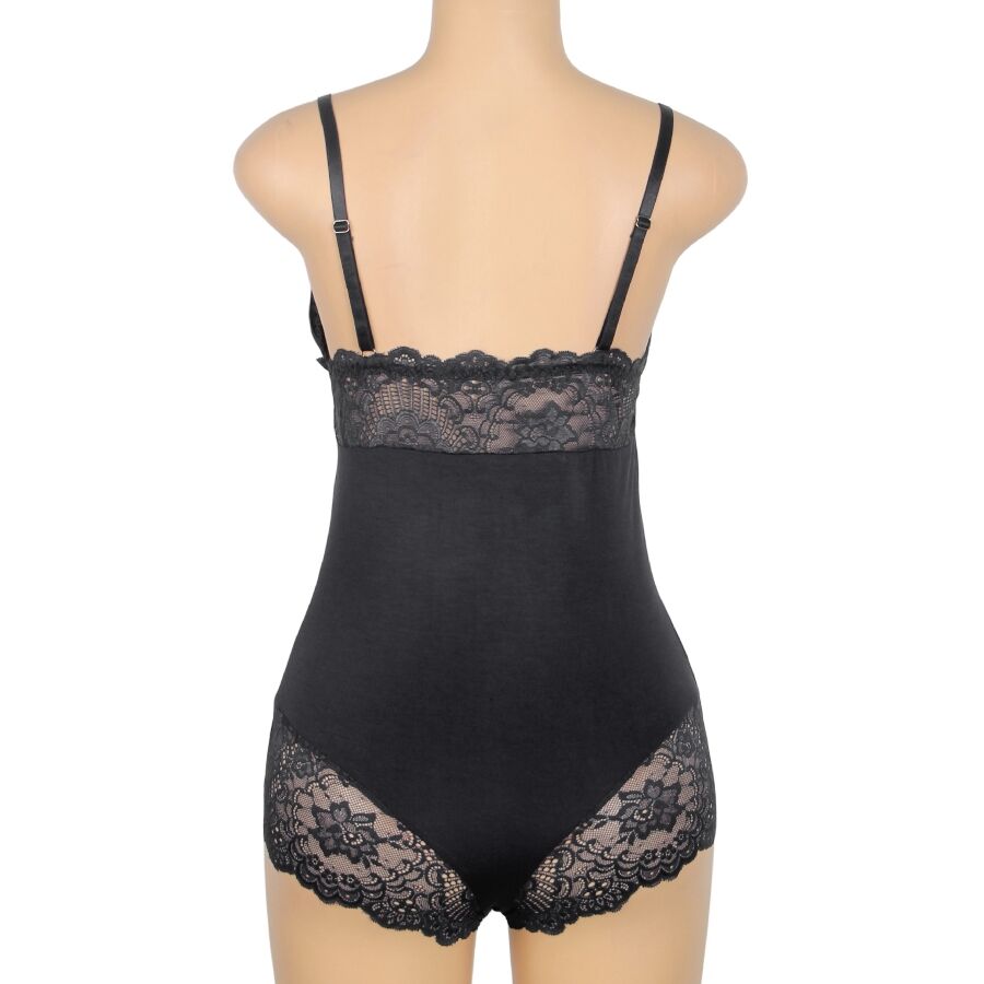 SUBBLIME - ORSACCHIOTTO CON DETTAGLI IN PIZZO FLOREALE NERO S/M