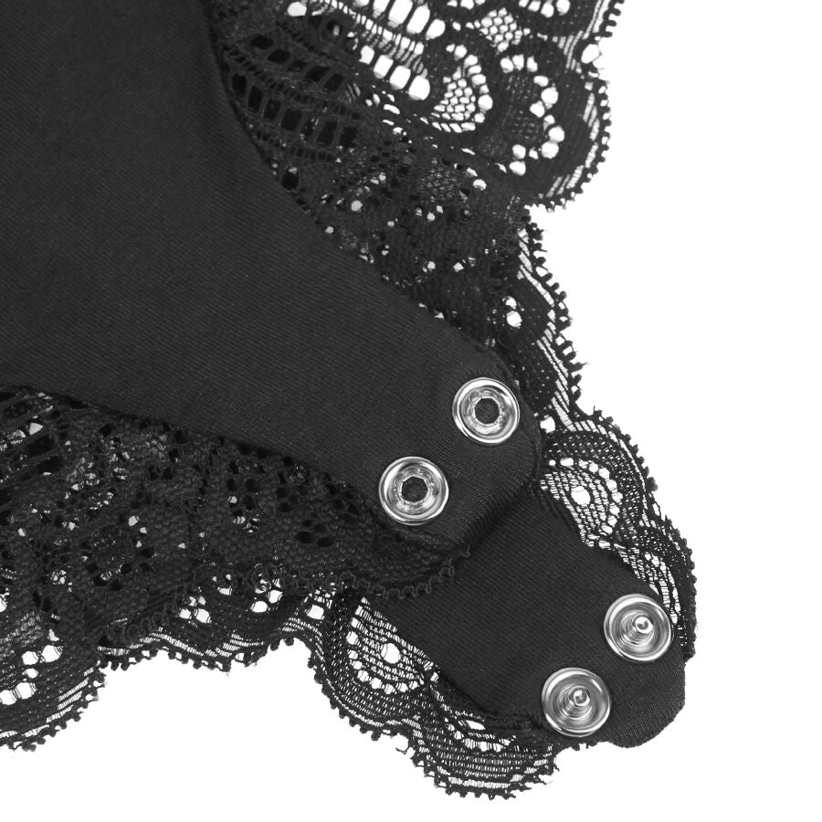 SUBBLIME - ORSACCHIOTTO CON DETTAGLI IN PIZZO FLOREALE NERO S/M