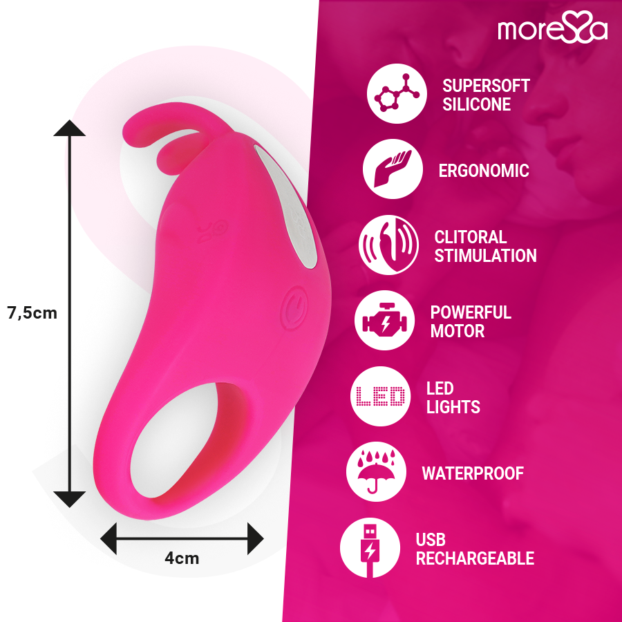 MORESSA - BRAD PREMIUM RECHARGEABLE EN SILICONE ROSE