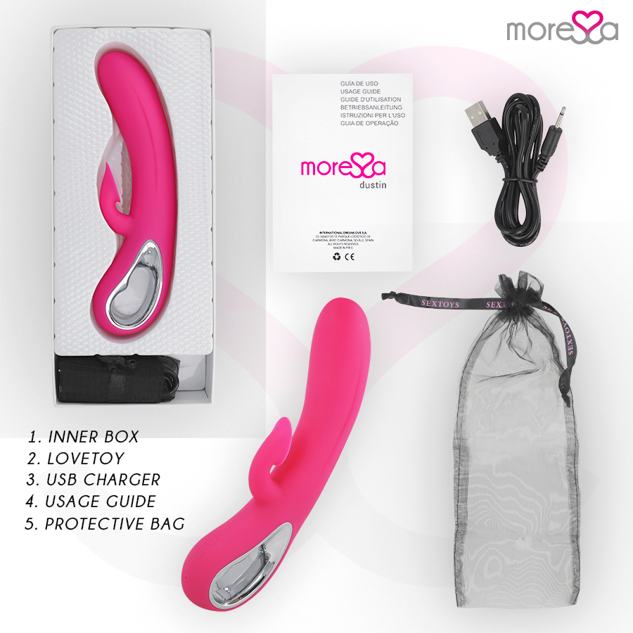 MORESSA - DUSTIN SUCCION CLITORIALE ET VIBRATION PUISSANTE EN SILICONE RECHARGEABLE PREMIUM