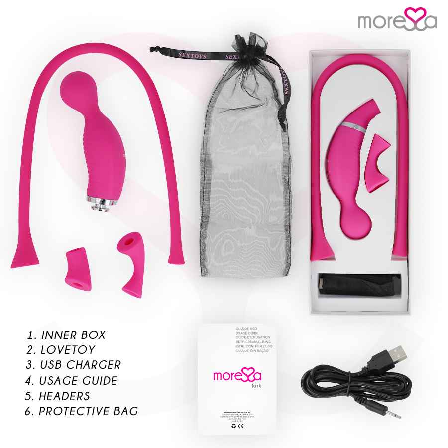 MORESSA - KIRK DUO SUCEUR + MASSEUR MULTI-PERFORMANCES EN SILICONE RECHARGEABLE HAUT DE GAMME