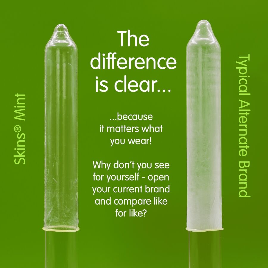 SKINS - PRÉSERVATIFS PREMIUM À LA MENTHE, PAQUET DE 4