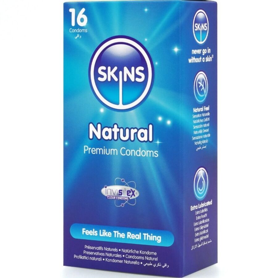 SKINS - PRÉSERVATIFS NATURELS PREMIUM, PAQUET DE 16