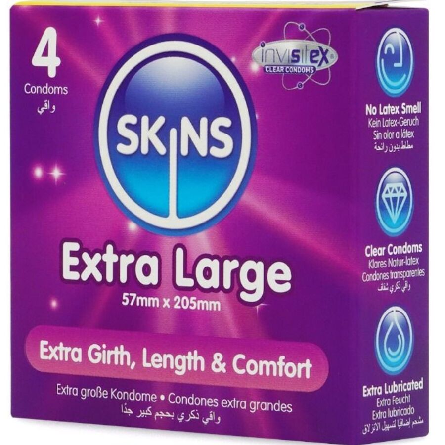 SKINS - EXTRA LARGE PREMIUM CONDOMS 4-PACK