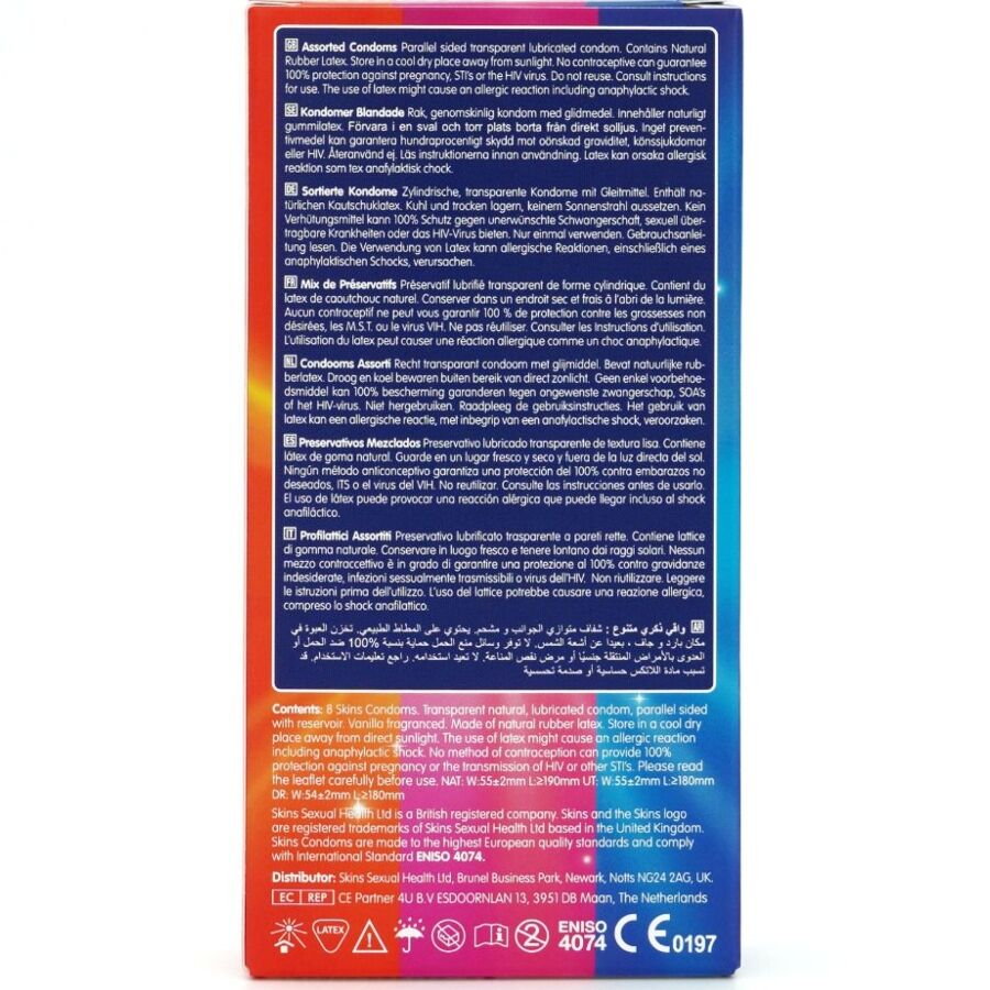SKINS - ASSORTIMENT DE 8 PRÉSERVATIFS PREMIUM