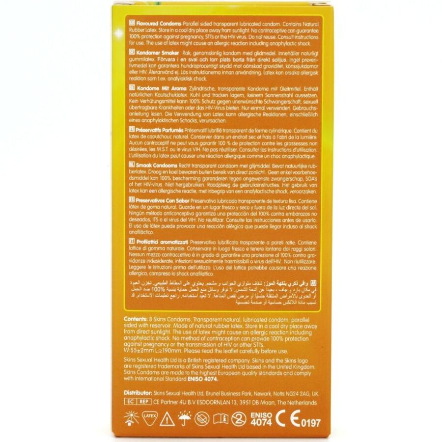 SKINS - PRÉSERVATIFS BANANE PREMIUM, PAQUET DE 8